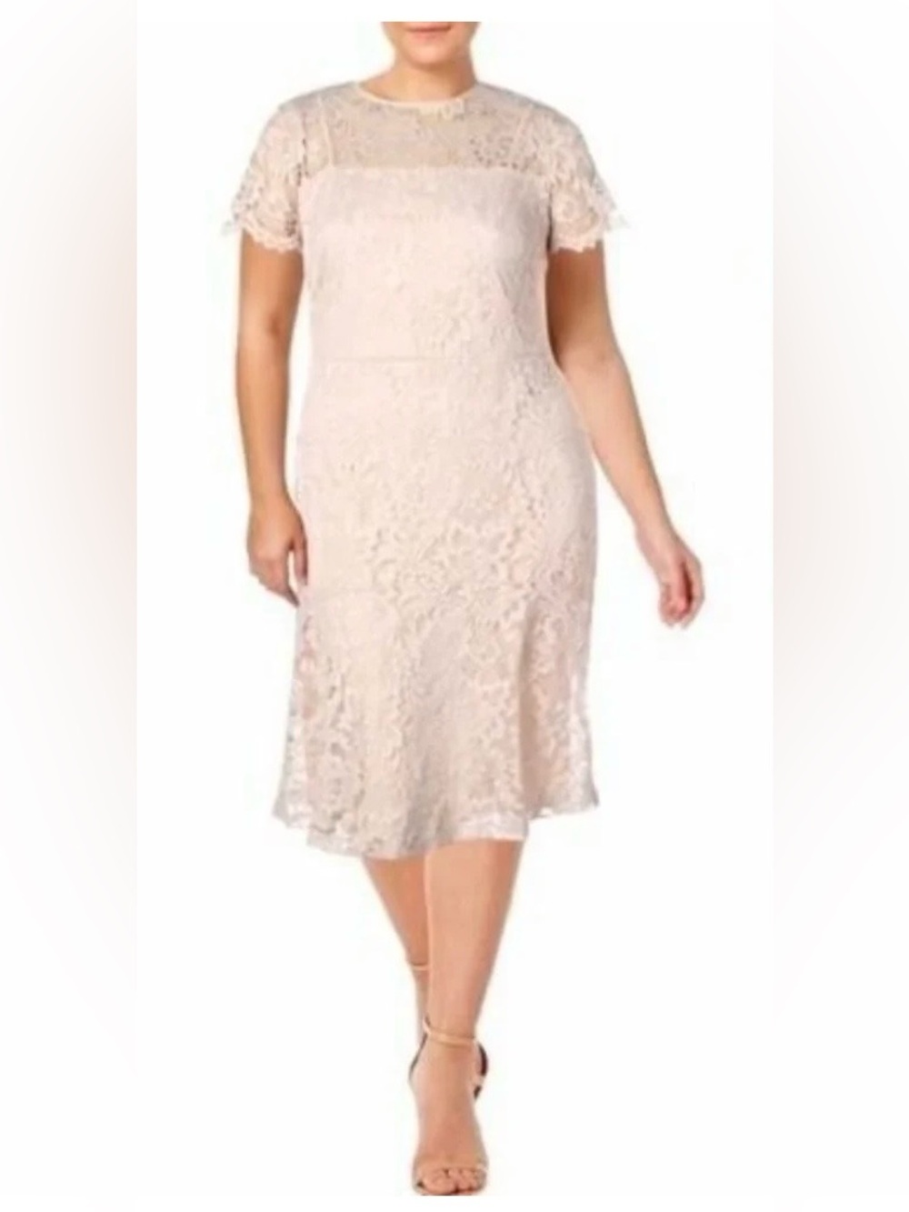 Lauren Ralph Lauren pale pink Lace Special Occasion spring Easter Dress size 18